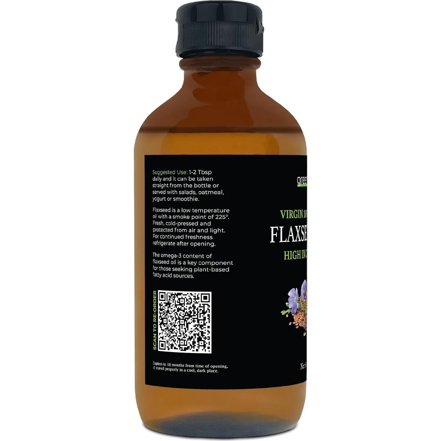 Aceite de Semilla de Linaza GreenIVe 100% Puro 236.6 ml