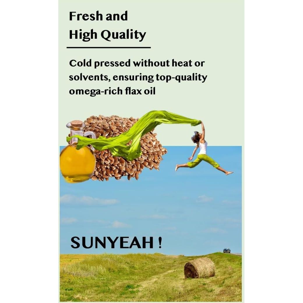 Aceite de Linaza Orgánico Sunyeah 500ml - Exprimido en Frío, Sin Refinar