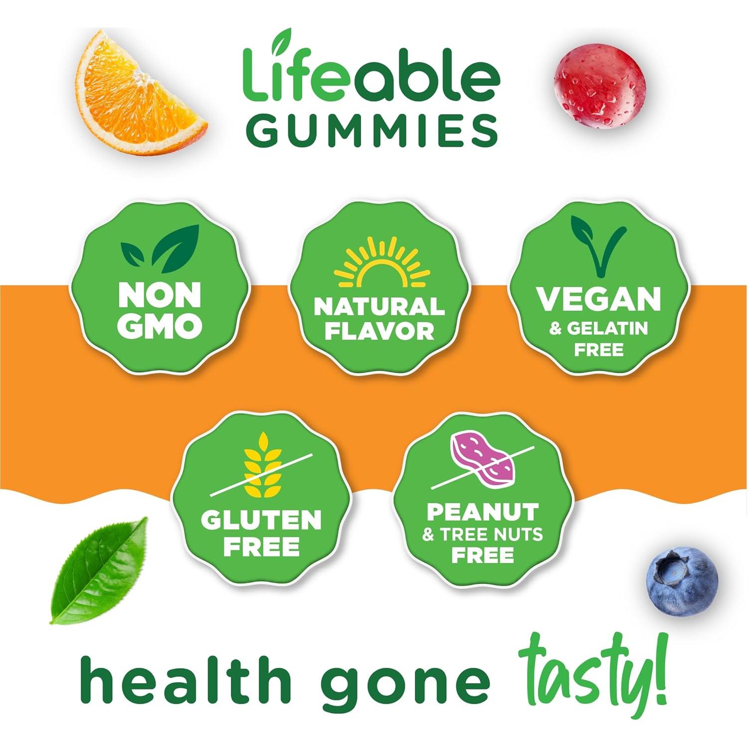 Gomitas Omega 3 6 9 Lifeable | Suplemento Vegano DHA | 60 Unidades