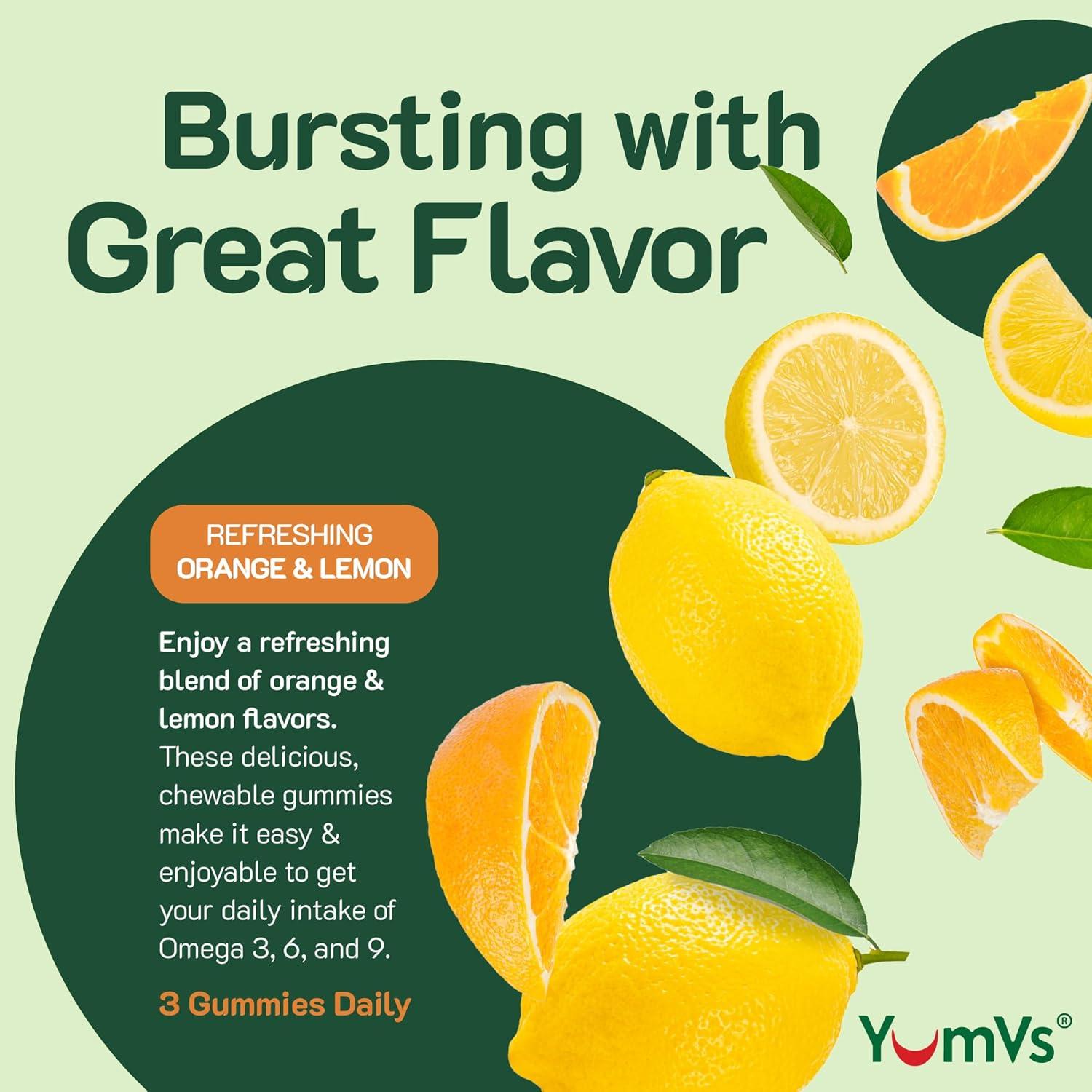 Gomitas Veganas Omega 3 YumVs - 90 Unidades - Limón y Naranja