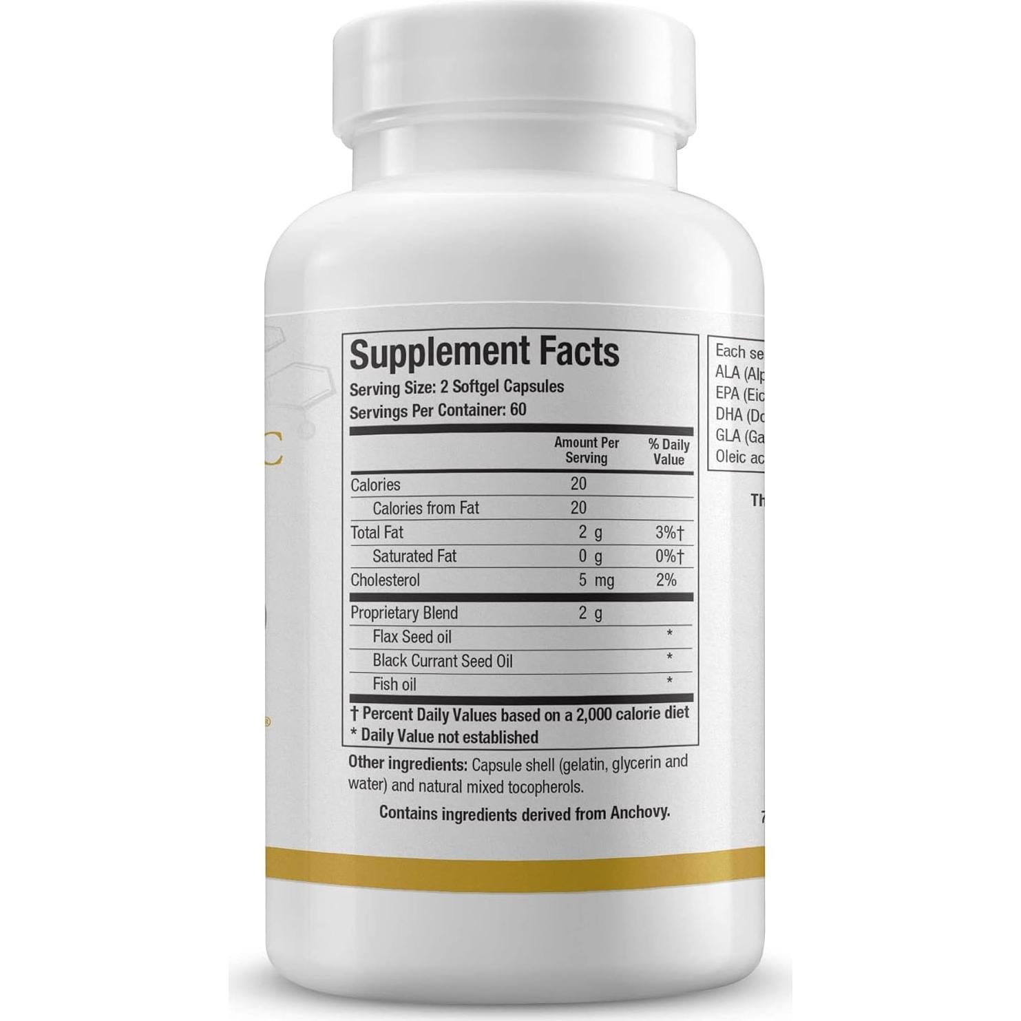 EFAs Óptimos Biotics Research - Omega 3, 6 y 9, 120 Cápsulas