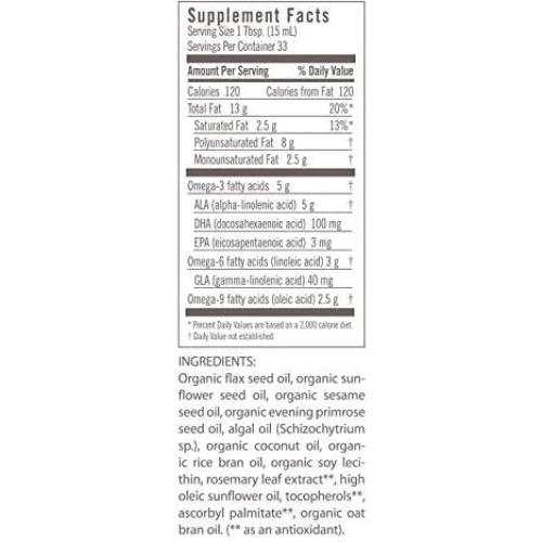 Aceite Udo's DHA Flora 3-6-9 Orgánico 500ml Suplemento Vegano