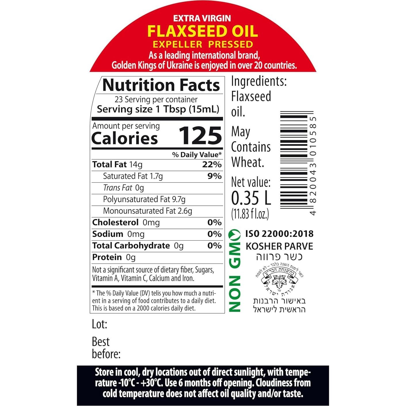 Aceite de Semilla de Linaza Extra Virgen Reyes Dorados 335 g