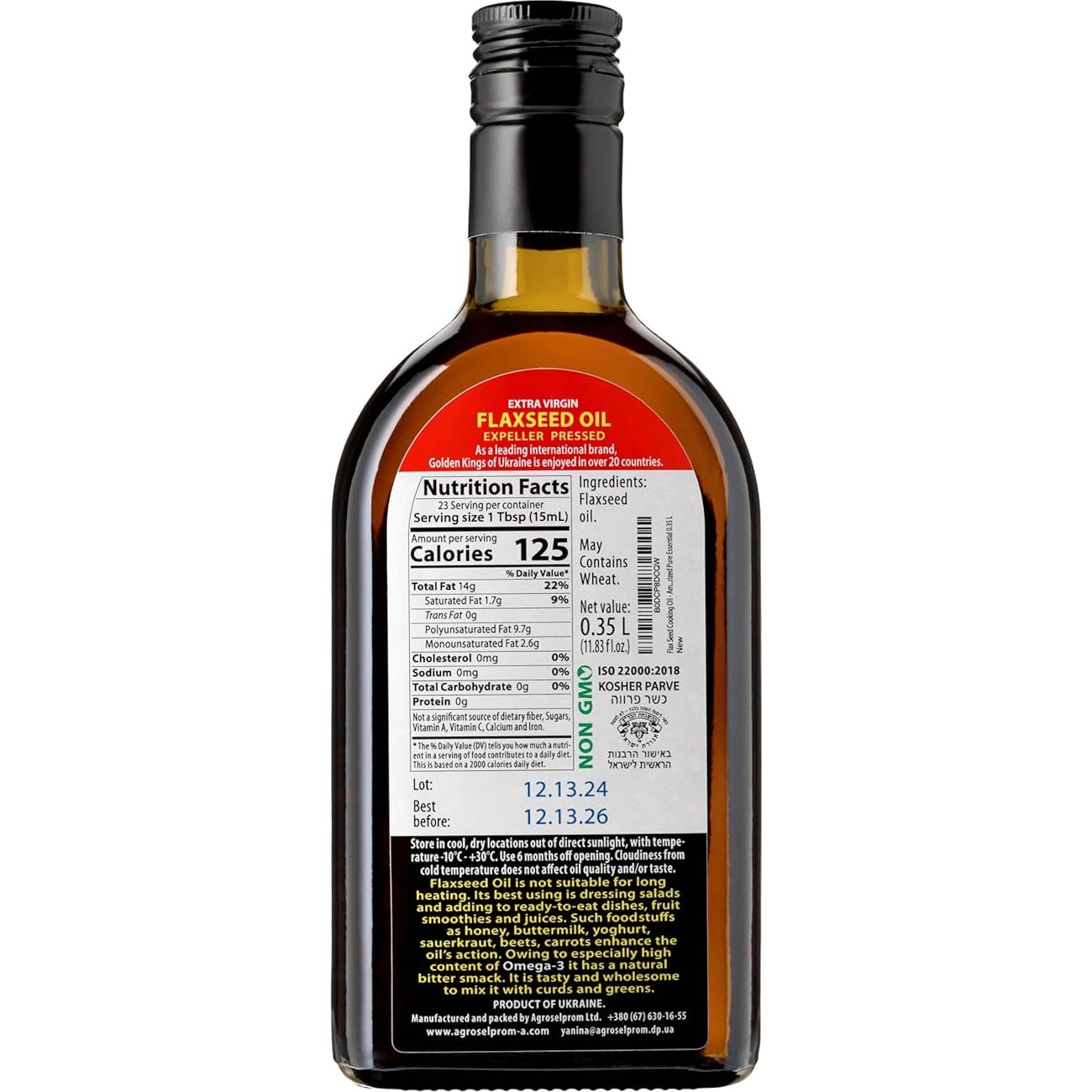 Aceite de Semilla de Linaza Extra Virgen Reyes Dorados 335 g