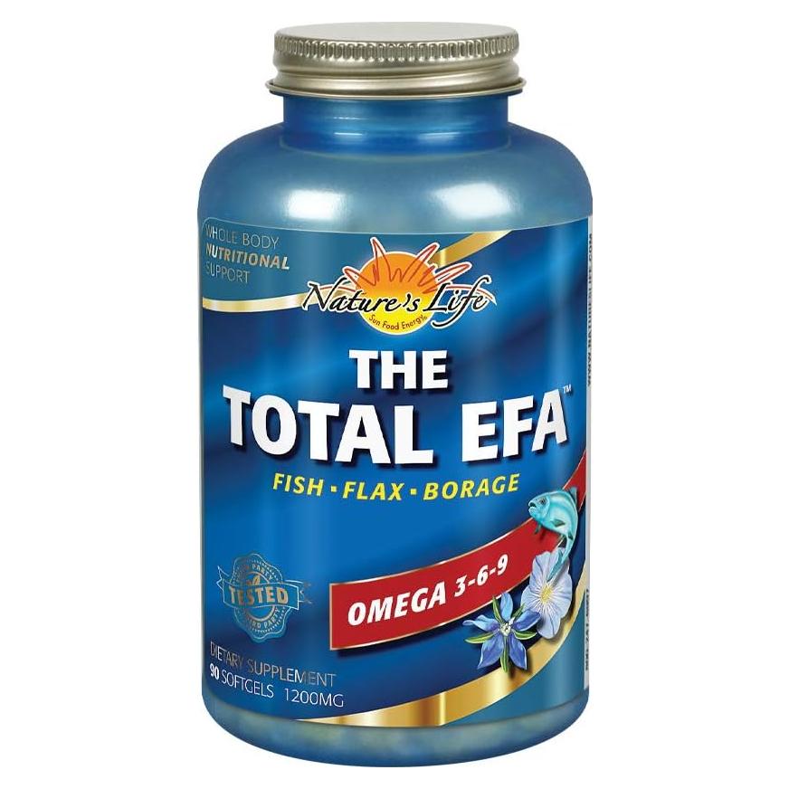 Aceite de Pescado Total EFA Nature's Life 1200 mg 90 Softgel