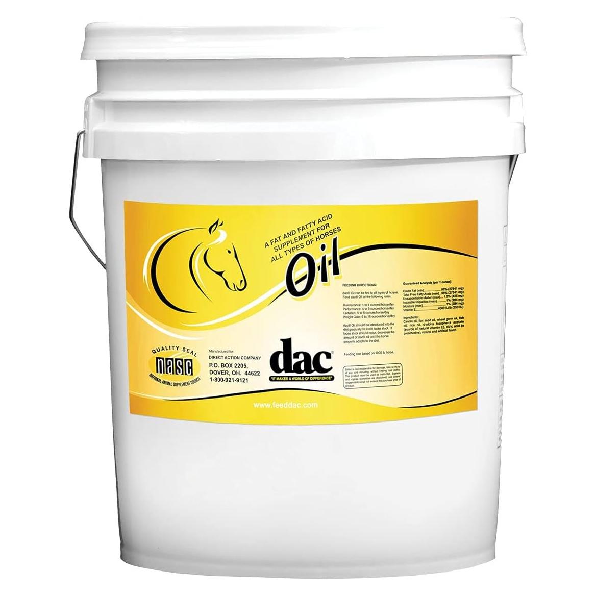 Suplemento Aceite DAC para Caballos 19.14 kg - Brillo y Peso