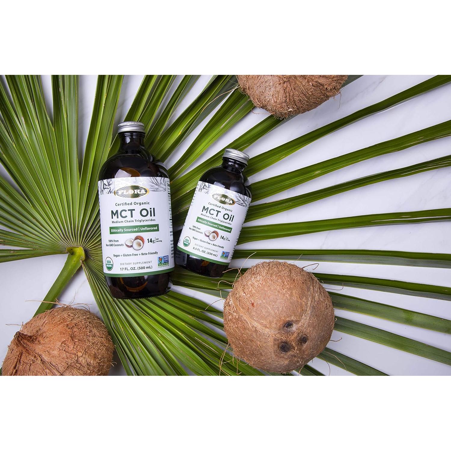 Aceite MCT Orgánico Flora 250 ml - Salud Muscular y Cerebral