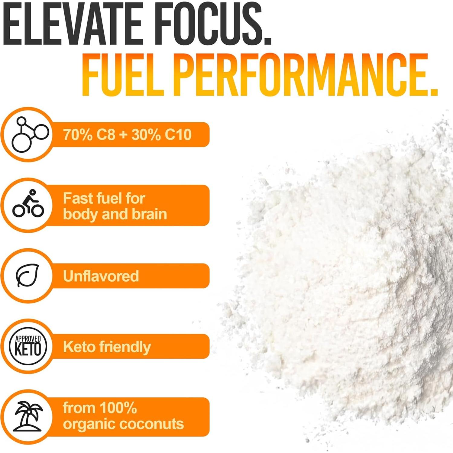 Polvo de Aceite MCT Intentionally Bare 0.45 kg - 70% C8 30% C10