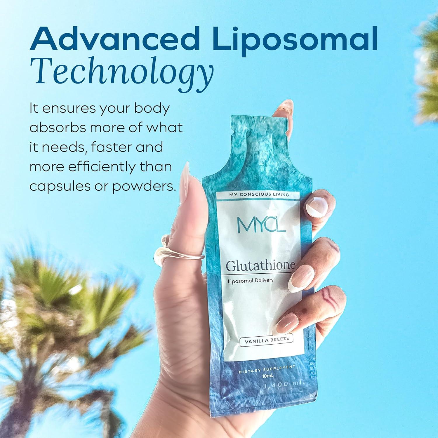 Suplemento de Glutati&oacute;n Liposomal MYCL - 30 Paquetes Squeeze - Almendra de Vainilla