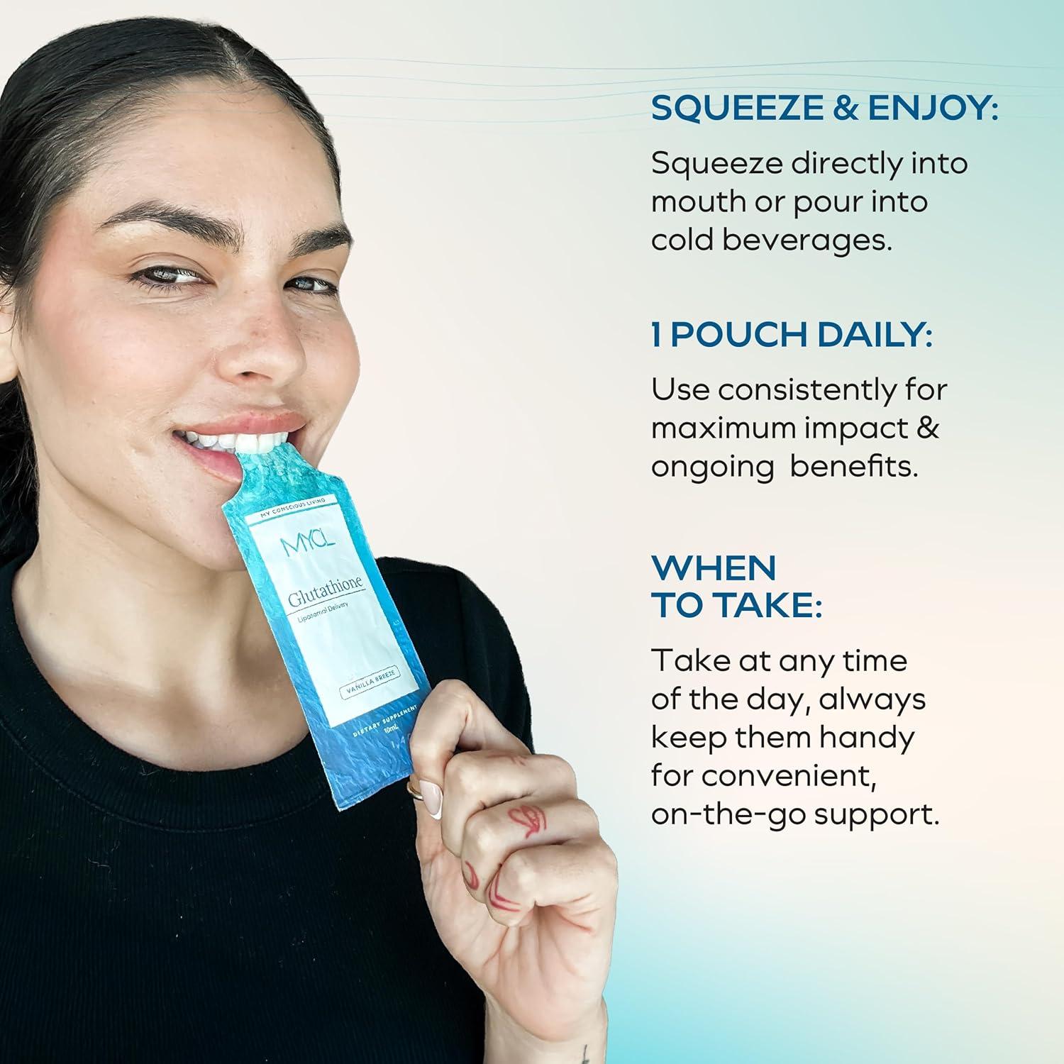 Suplemento de Glutati&oacute;n Liposomal MYCL - 30 Paquetes Squeeze - Almendra de Vainilla