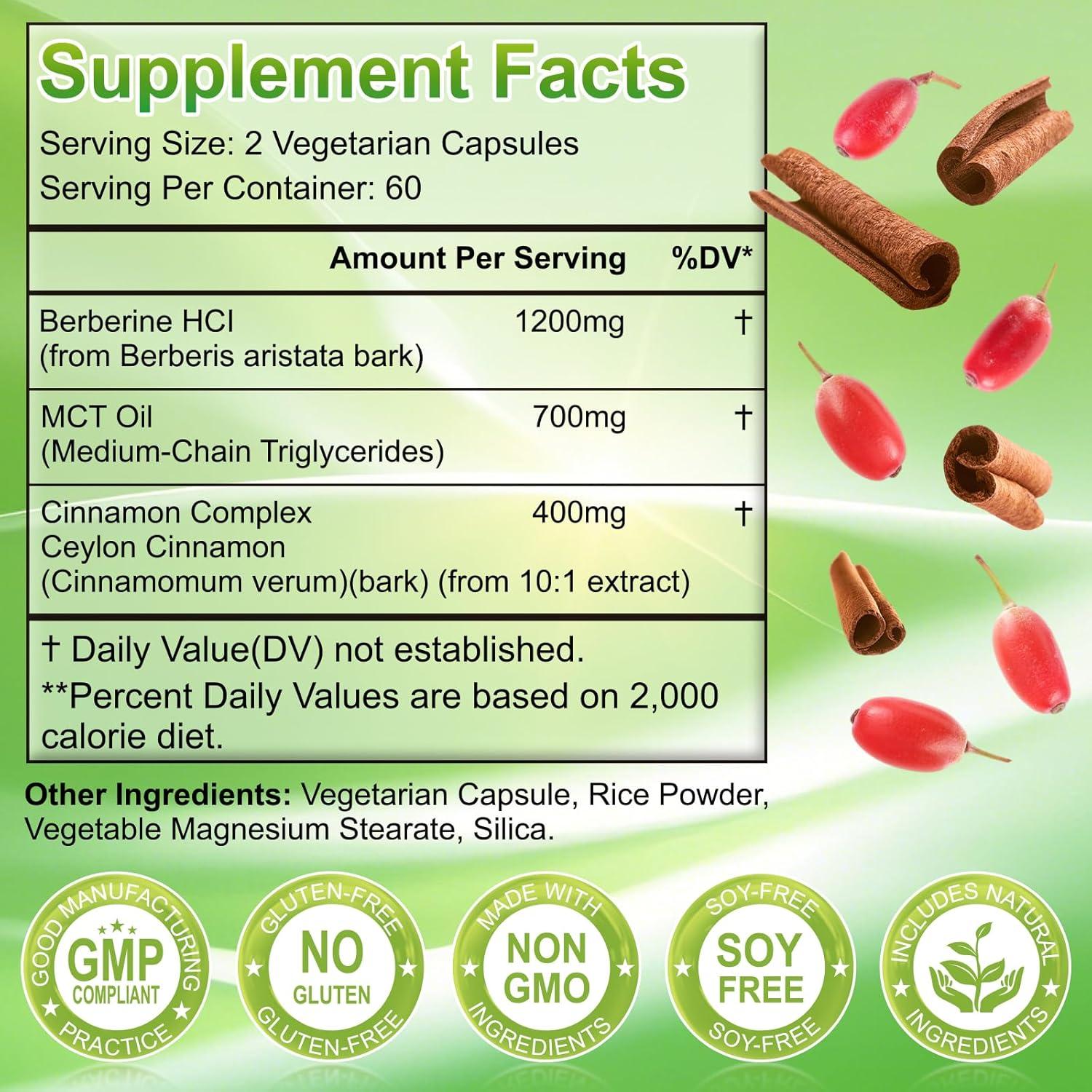 Berberina con Canela de Ceilán SIGNILIFE 1200mg 120 Cápsulas