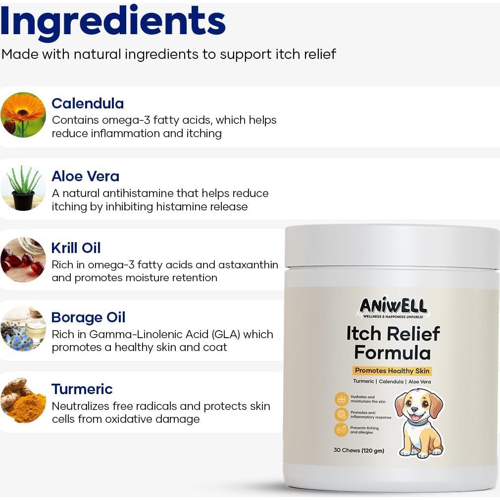 Suplemento Alivio Picazón Perros PureBite 3 Paquetes 126g