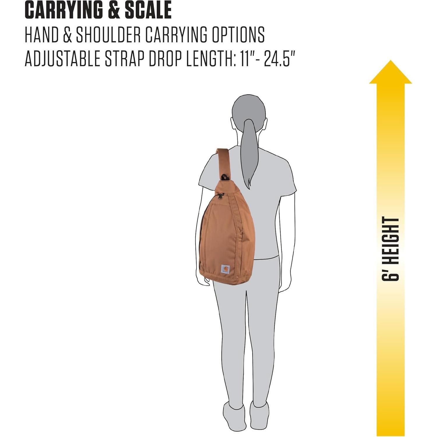 Mochila Cruzada Carhartt Sling Negra con Funda para Tableta