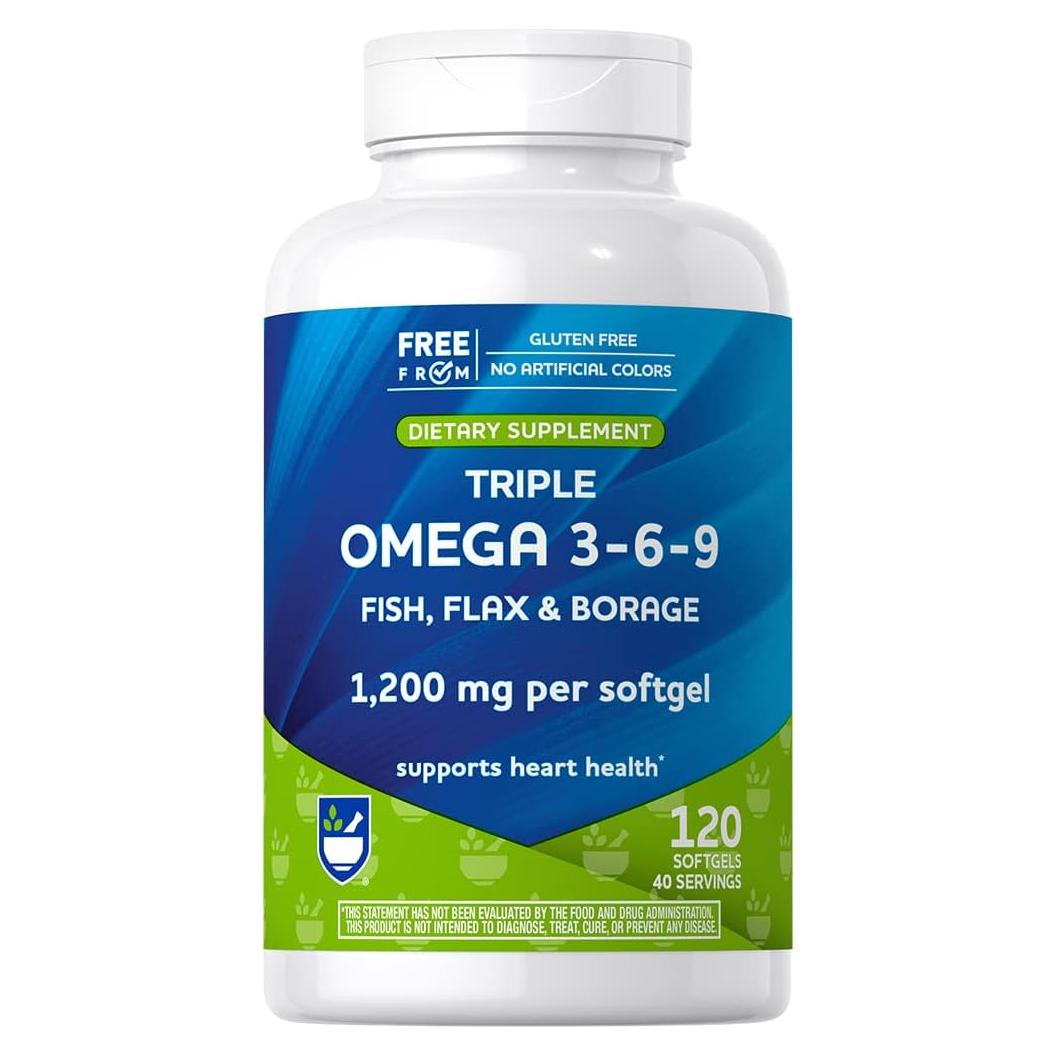 Cápsulas de Omega 3-6-9 Rite Aid 120 Softgels 1200 mg