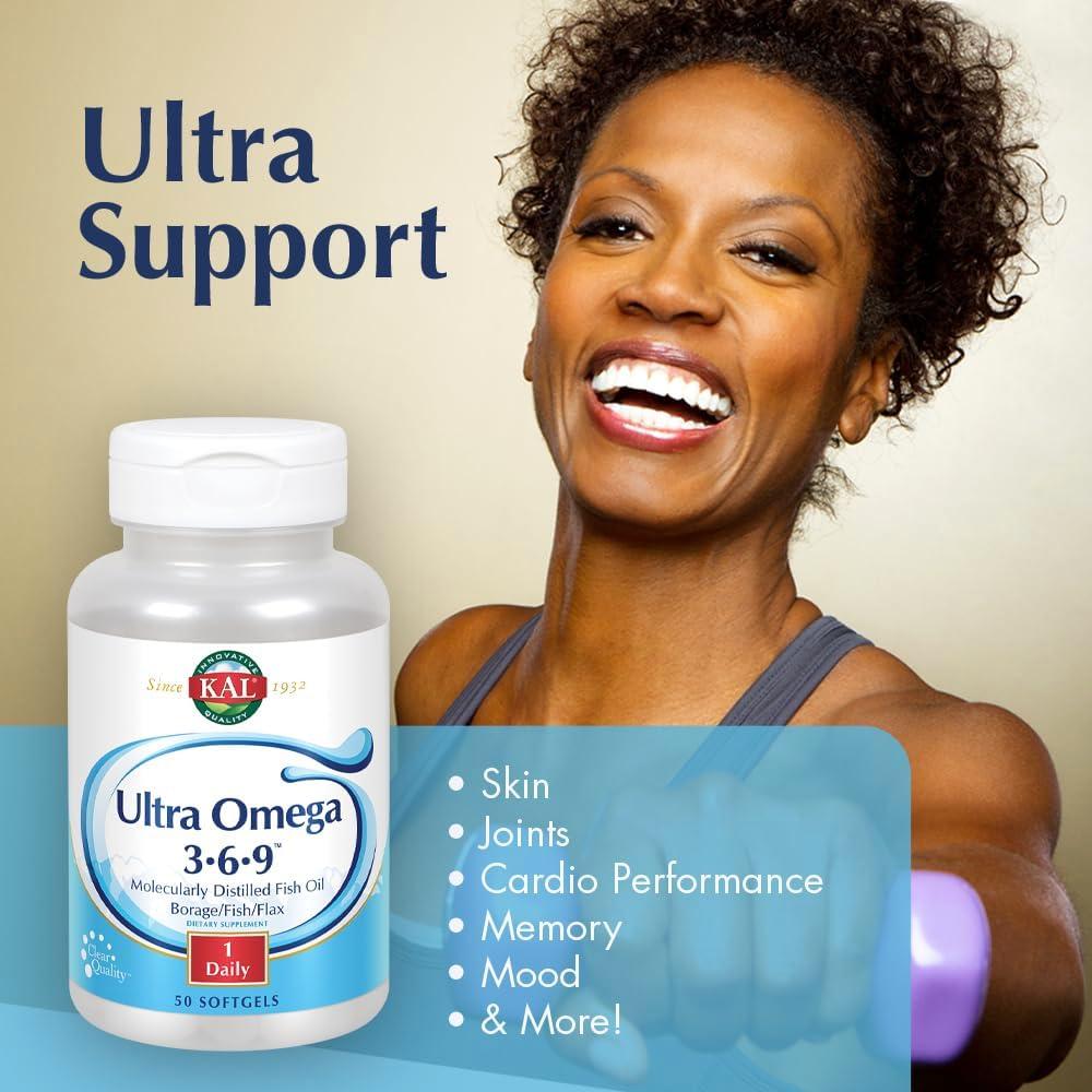 KAL Ultra Omega 3-6-9 1200 Mg Softgels 50 Unidades