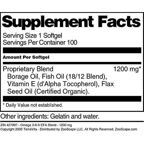 Suplemento Omega 3-6-9 TerraVita 1200 mg - 100 gelatinas blandas