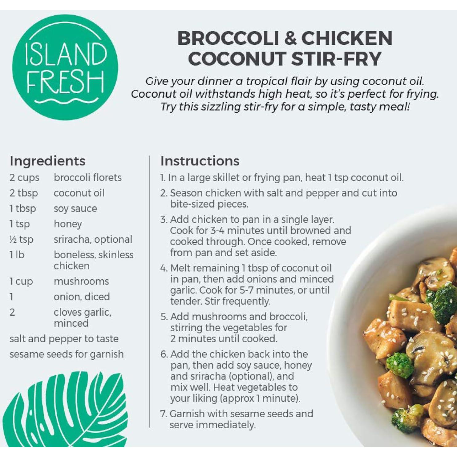 Aceite de Coco Orgánico Island Fresh 1590 ml Prensado en Frío