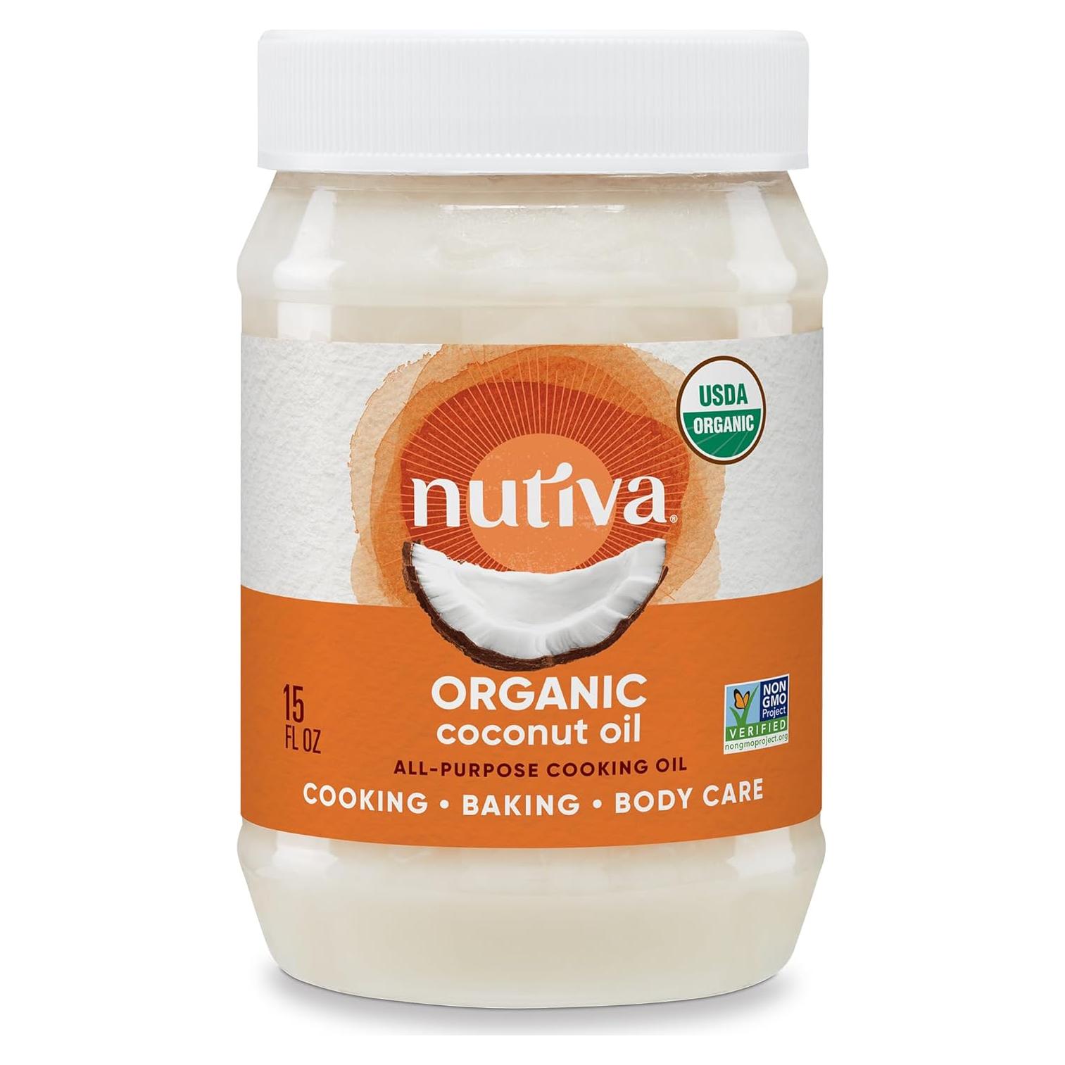 Aceite de Coco Refinado Orgánico Nutiva 425g - Neutro para Cocinar
