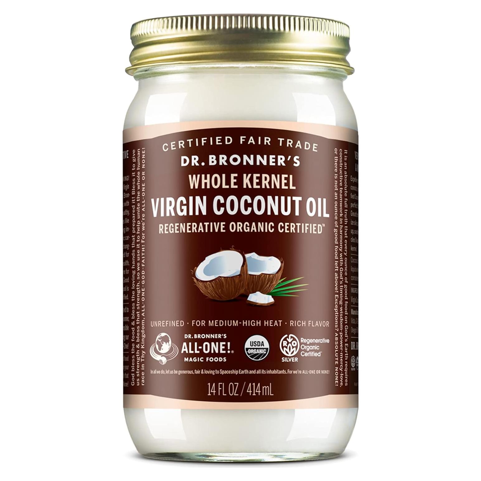 Aceite de Coco Virgen Orgánico Dr. Bronner's 396ml Grano Completo
