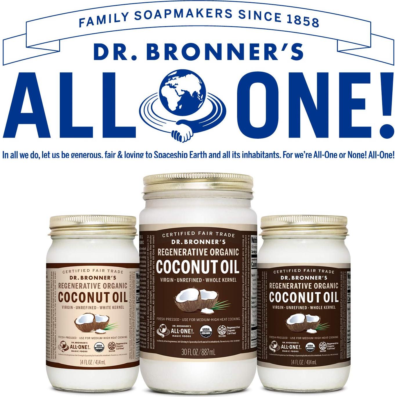 Aceite de Coco Virgen Orgánico Dr. Bronner's 396ml Grano Completo