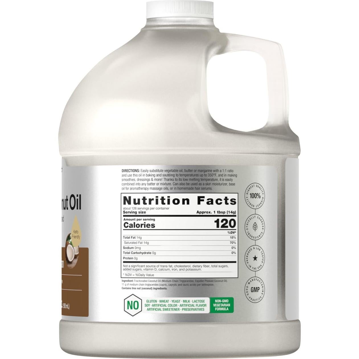 Aceite de Coco Fraccionado Horbaach 1.89 L Sin Sabor Keto