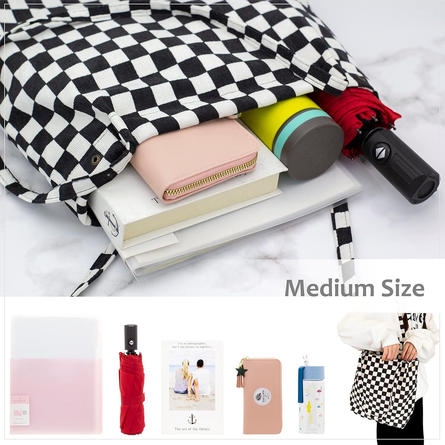 Bolsa Tote PAZIMIIK Acuadros Negros Reutilizable para Viaje