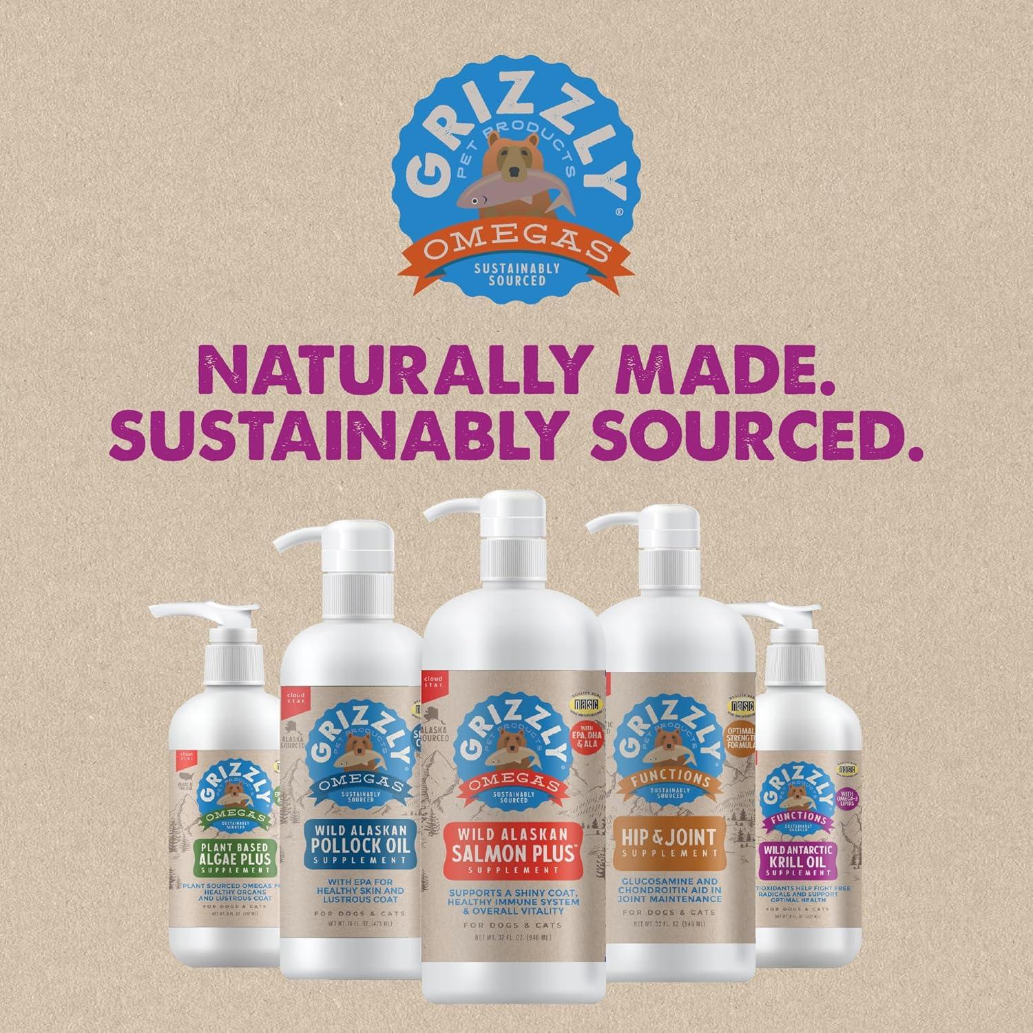 Aceite de Kril Antártico Grizzly 236.6ml para Perros y Gatos