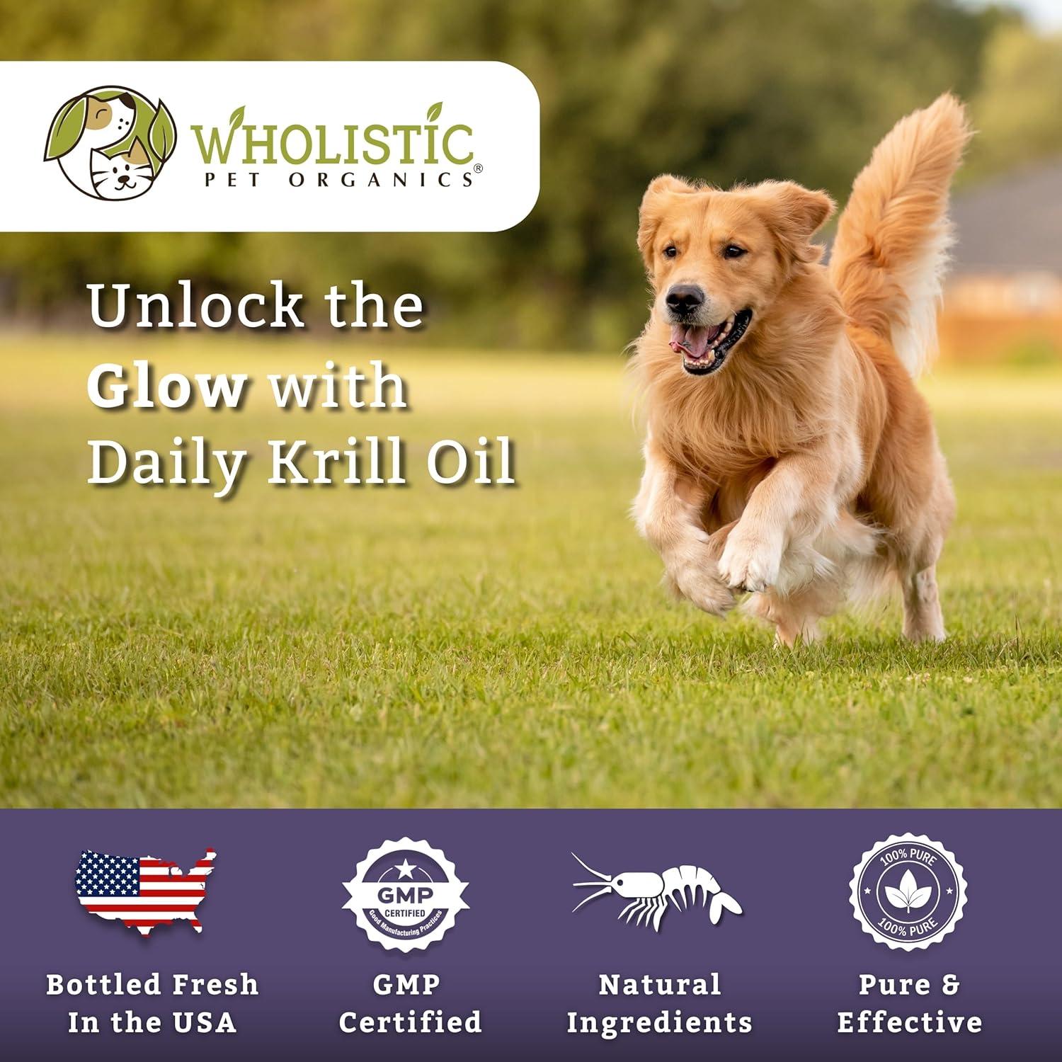 Aceite de Kril Wholistic Pet Organics 60 Cápsulas para Perros