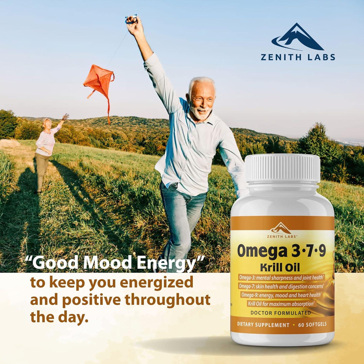 Zenith Labs Omega 379 con Krill - EPA, DHA, Omega-7 y Omega-9