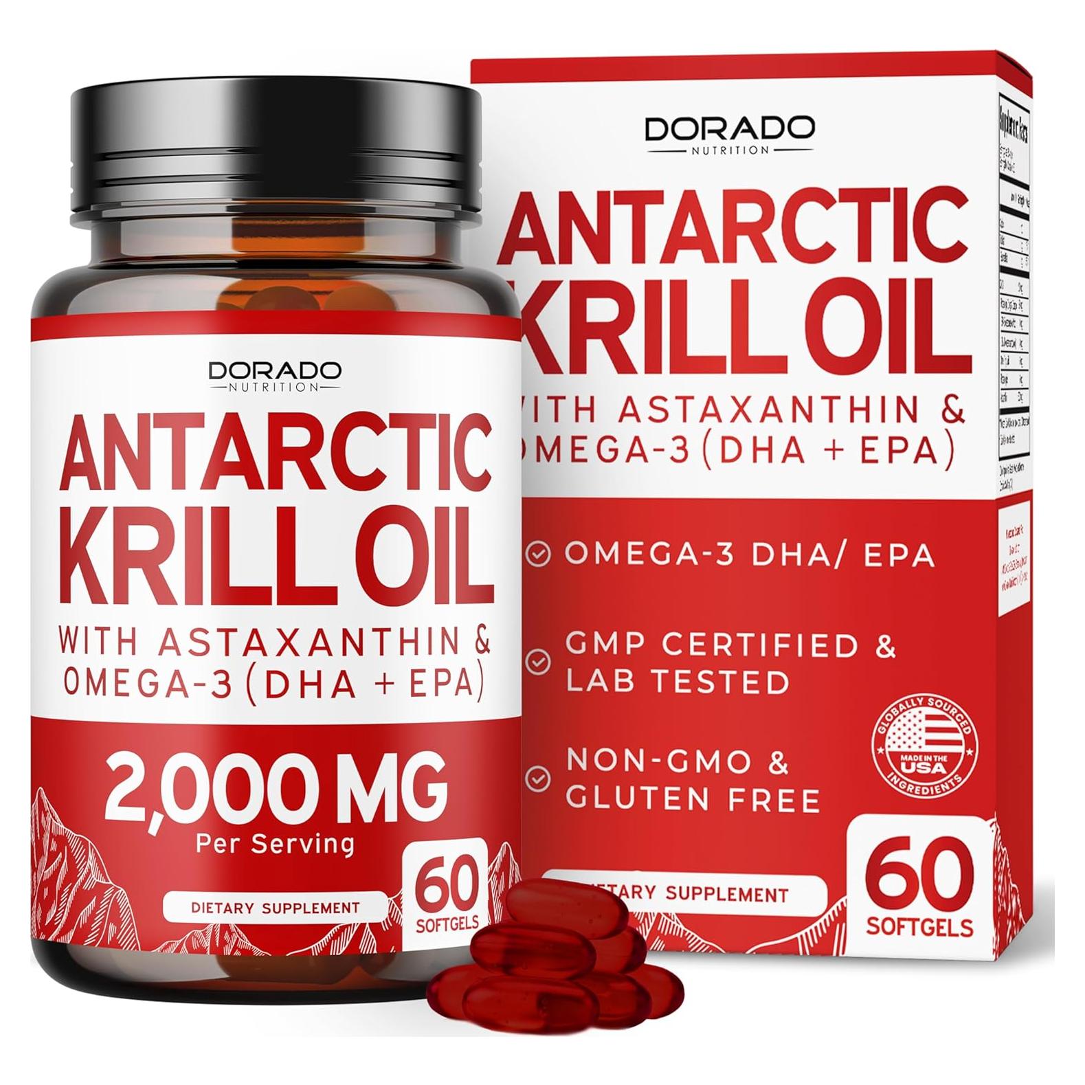 Suplemento de Aceite de Kril Antártico Dorado Nutrition 2000mg