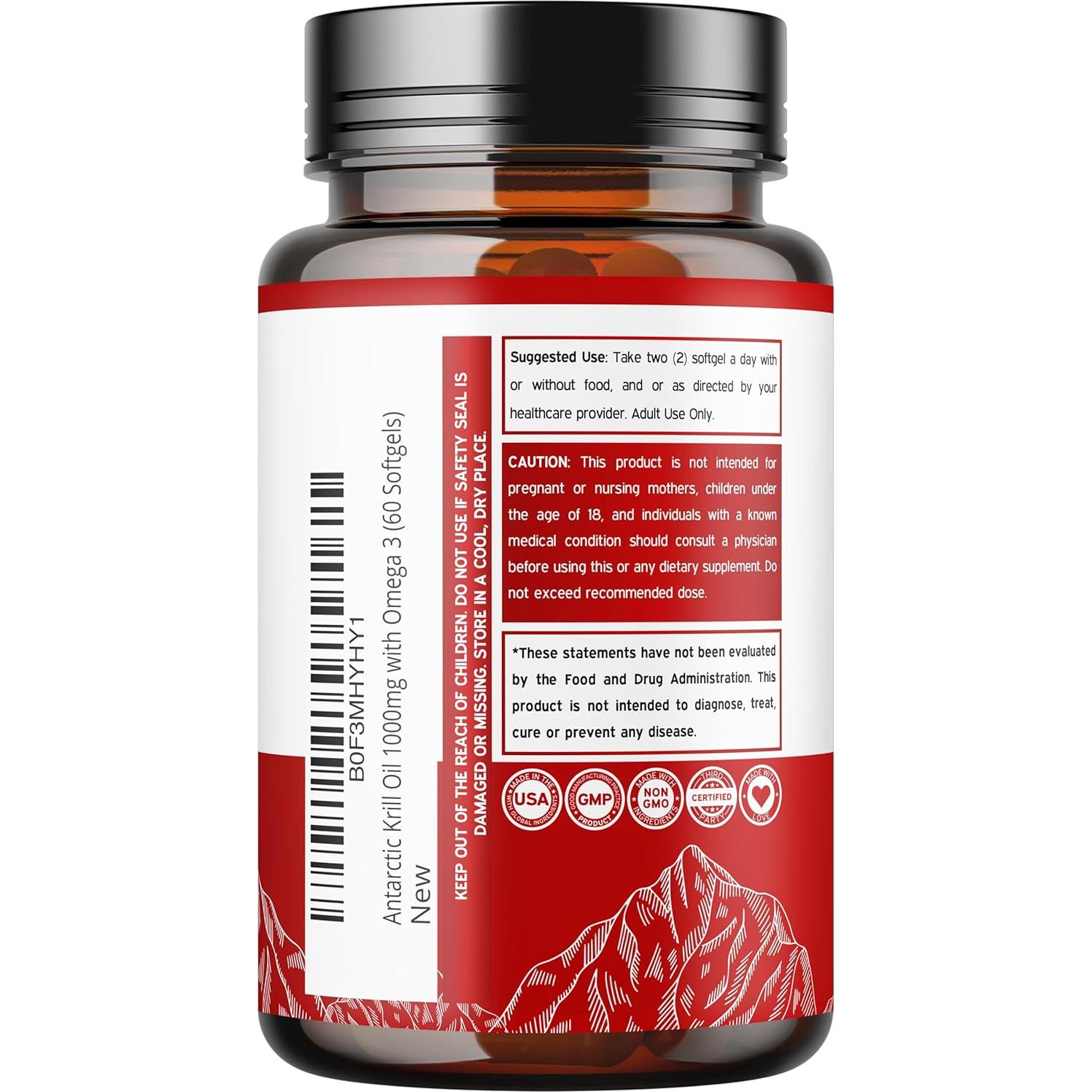 Suplemento de Aceite de Kril Antártico Dorado Nutrition 2000mg