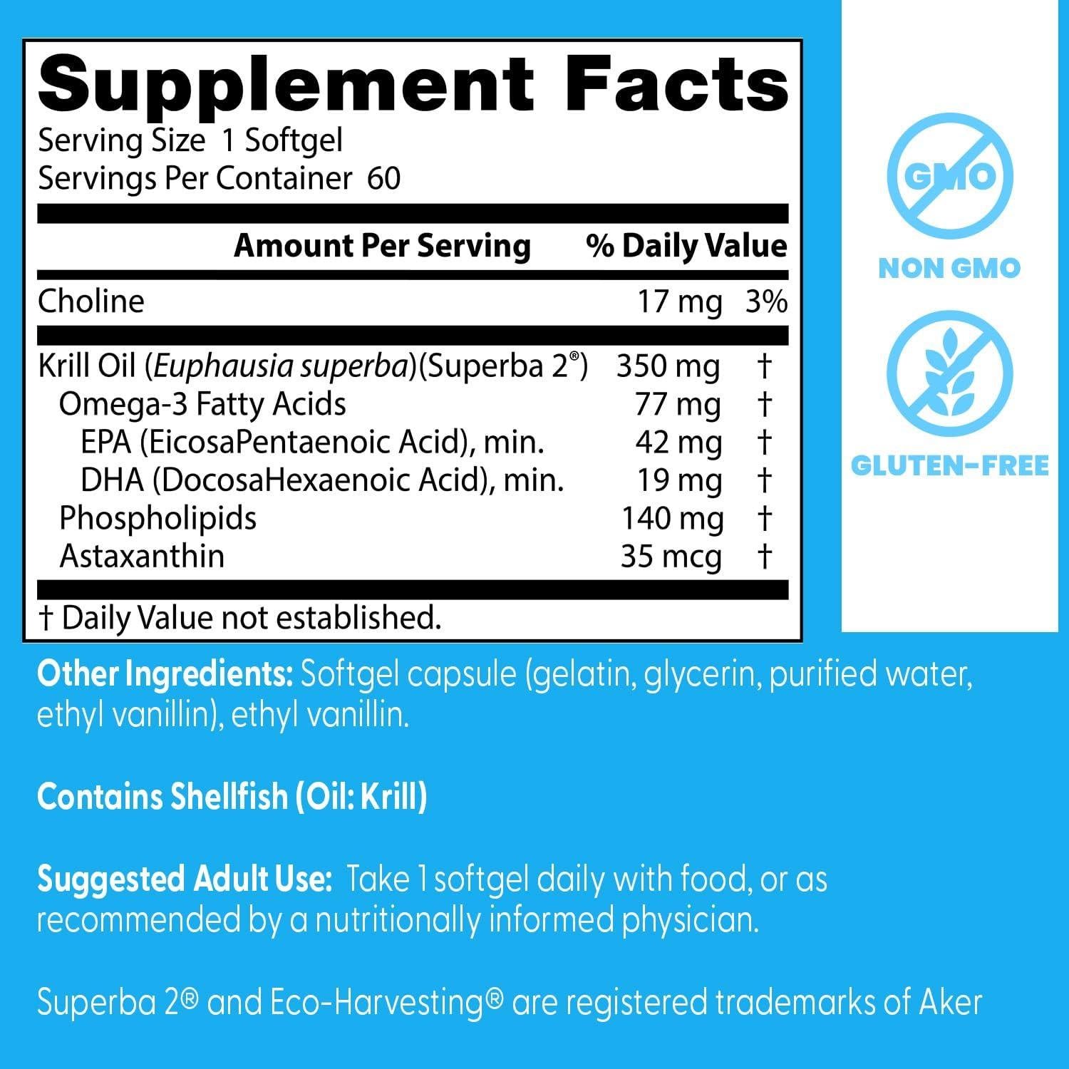 Suplemento de Aceite de Krill Doctor's Best 350mg 60 Cápsulas