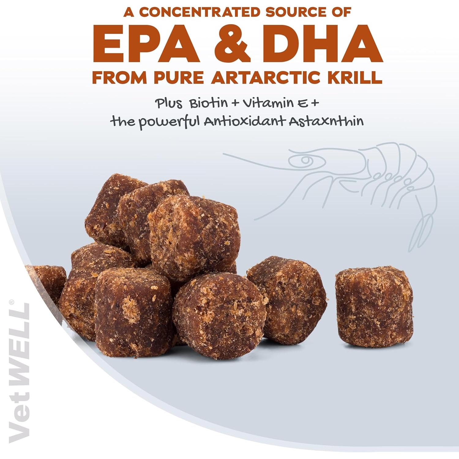 Suplemento Omega 3 VetWELL para Perros - 60 Cápsulas con Kril