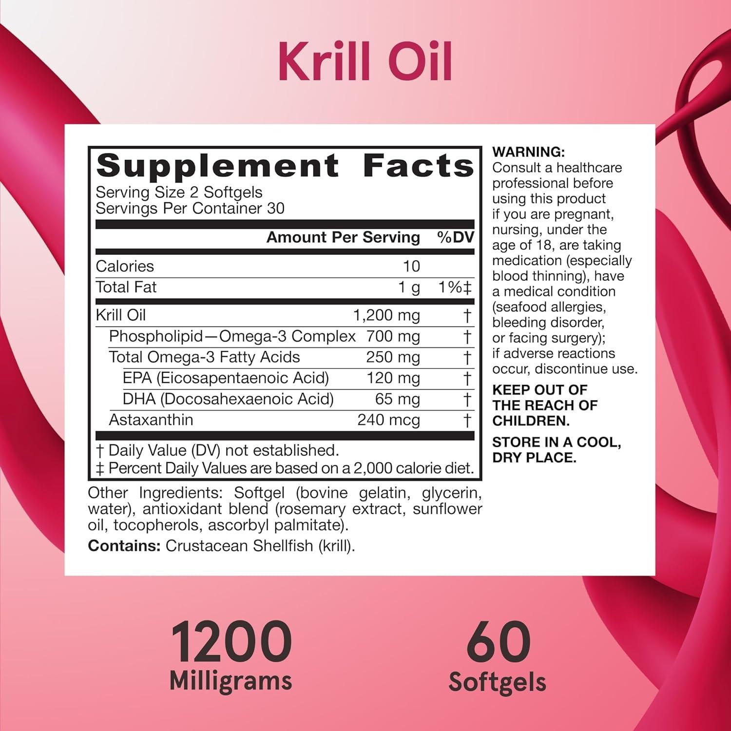 Aceite de Krill Jarrow Formulas 60 Cápsulas Blandas Omega-3