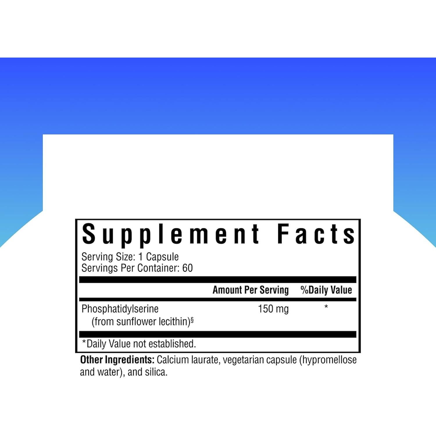 Suplemento Fosfatidilserina Seeking Health 150 mg 60 Cápsulas