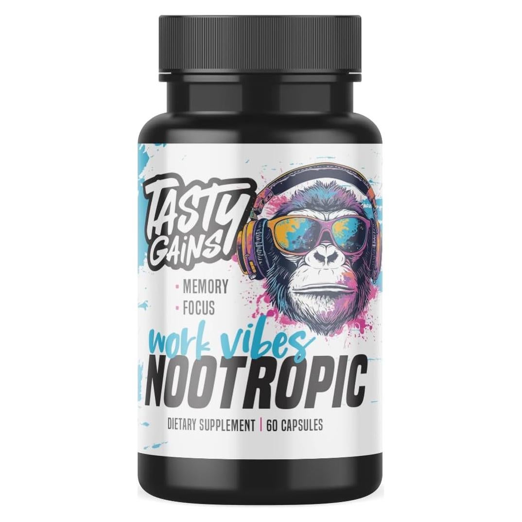 Suplemento Nootrópico Tasty Gains para Memoria y Enfoque - 60 Cápsulas
