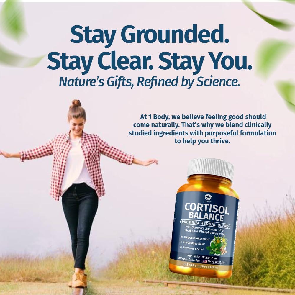 Suplemento de Cortisol 1 Cuerpo Balance - 30 Cápsulas Veganas
