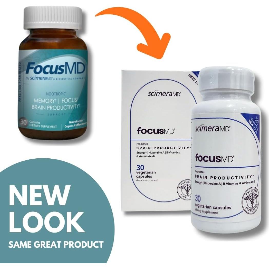 Suplemento Cerebral ScimeraMD FocusMD con Café Orgánico 30 Cápsulas