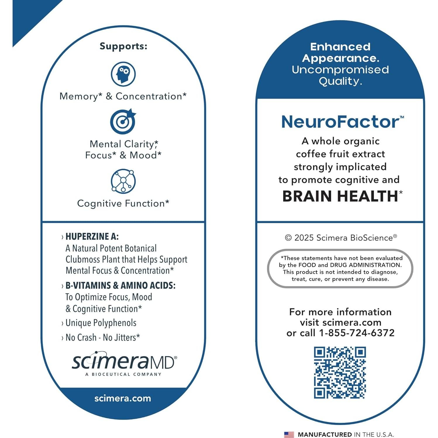 Suplemento Cerebral ScimeraMD FocusMD con Café Orgánico 30 Cápsulas