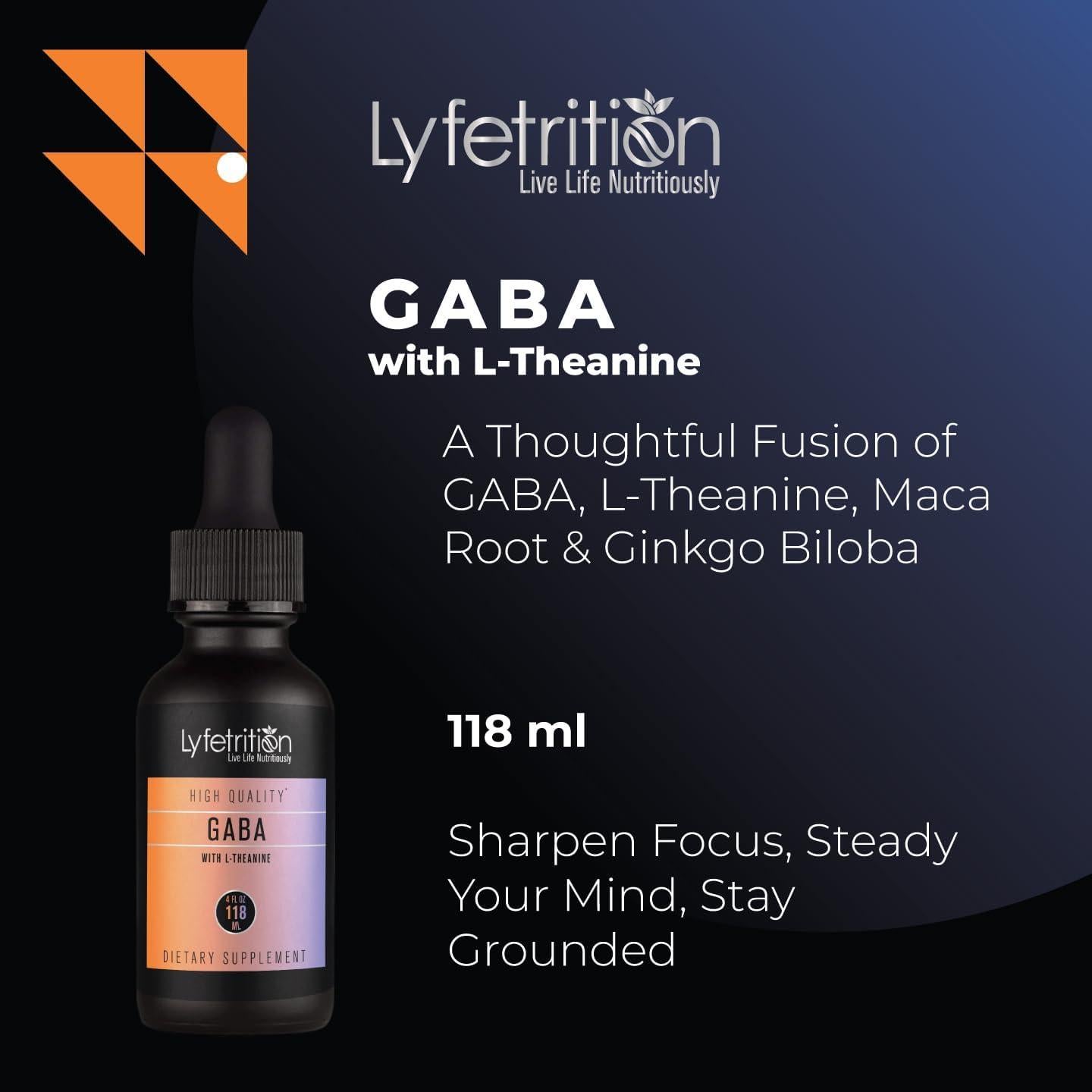 Suplemento Líquido Lyfetrition GABA 118 ml con L-Theanine