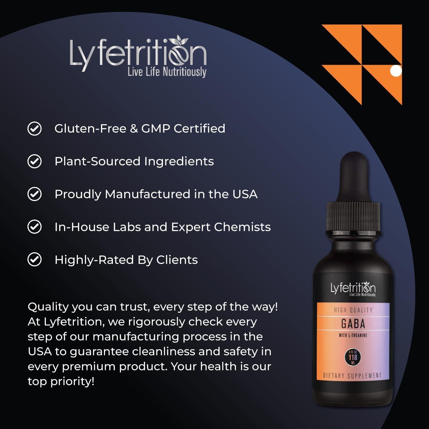 Suplemento Líquido Lyfetrition GABA 118 ml con L-Theanine