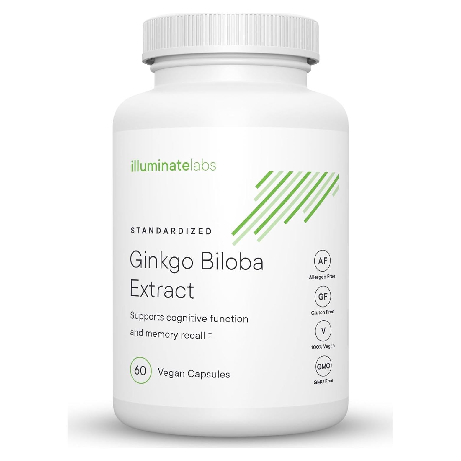 Cápsulas de Ginkgo Biloba Illuminate Labs 240 mg - Enfoque y Memoria