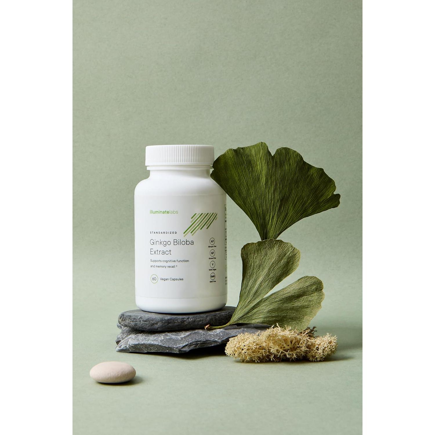 Cápsulas de Ginkgo Biloba Illuminate Labs 240 mg - Enfoque y Memoria