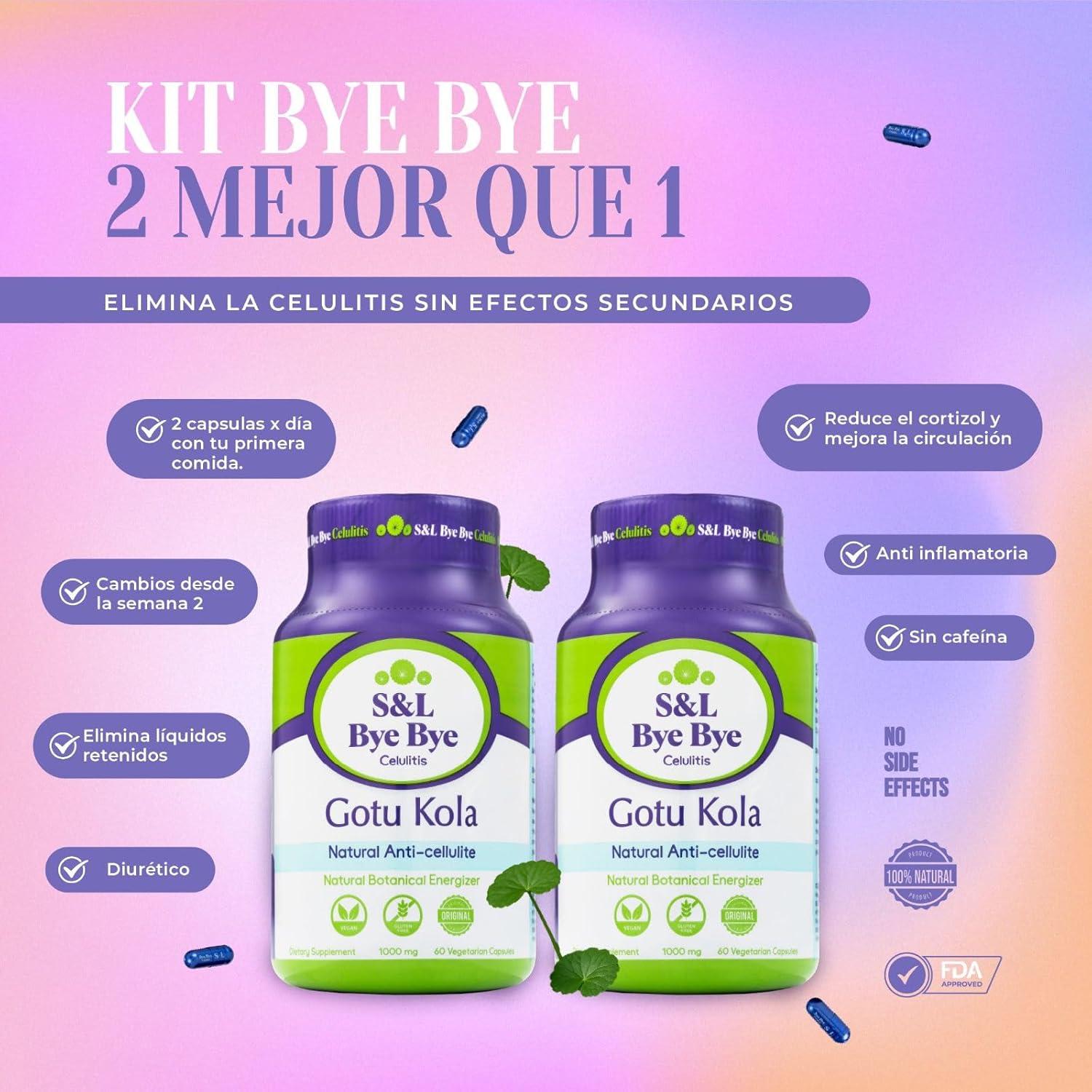 Suplemento Herbal Adiós Celulitis Gotu Kola Nature - 120 Cápsulas