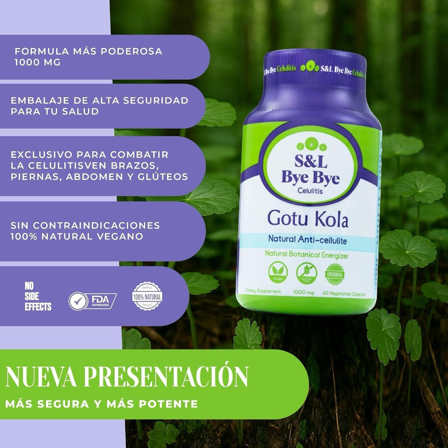 Suplemento Herbal Adiós Celulitis Gotu Kola Nature - 120 Cápsulas