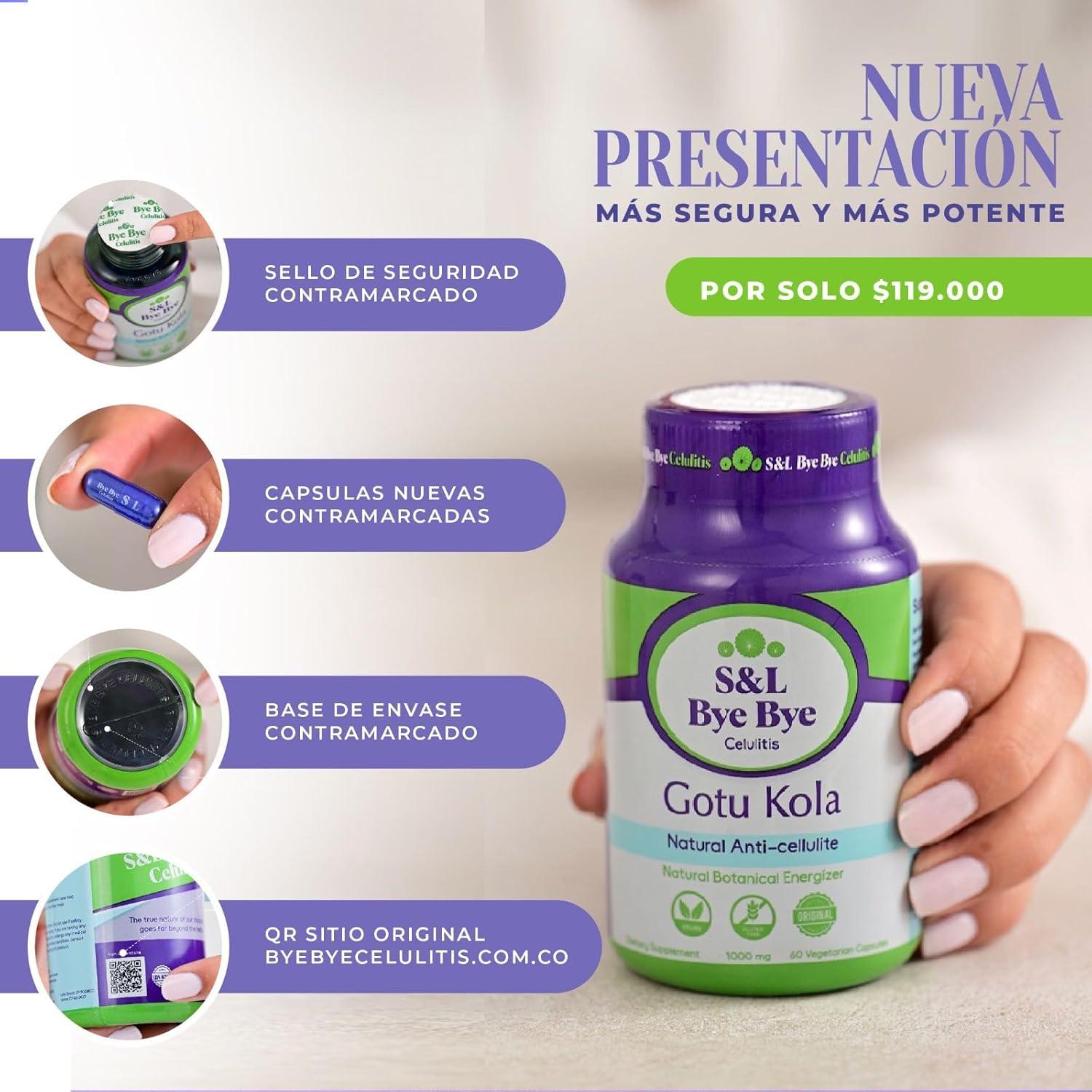 Suplemento Herbal Adiós Celulitis Gotu Kola Nature - 120 Cápsulas