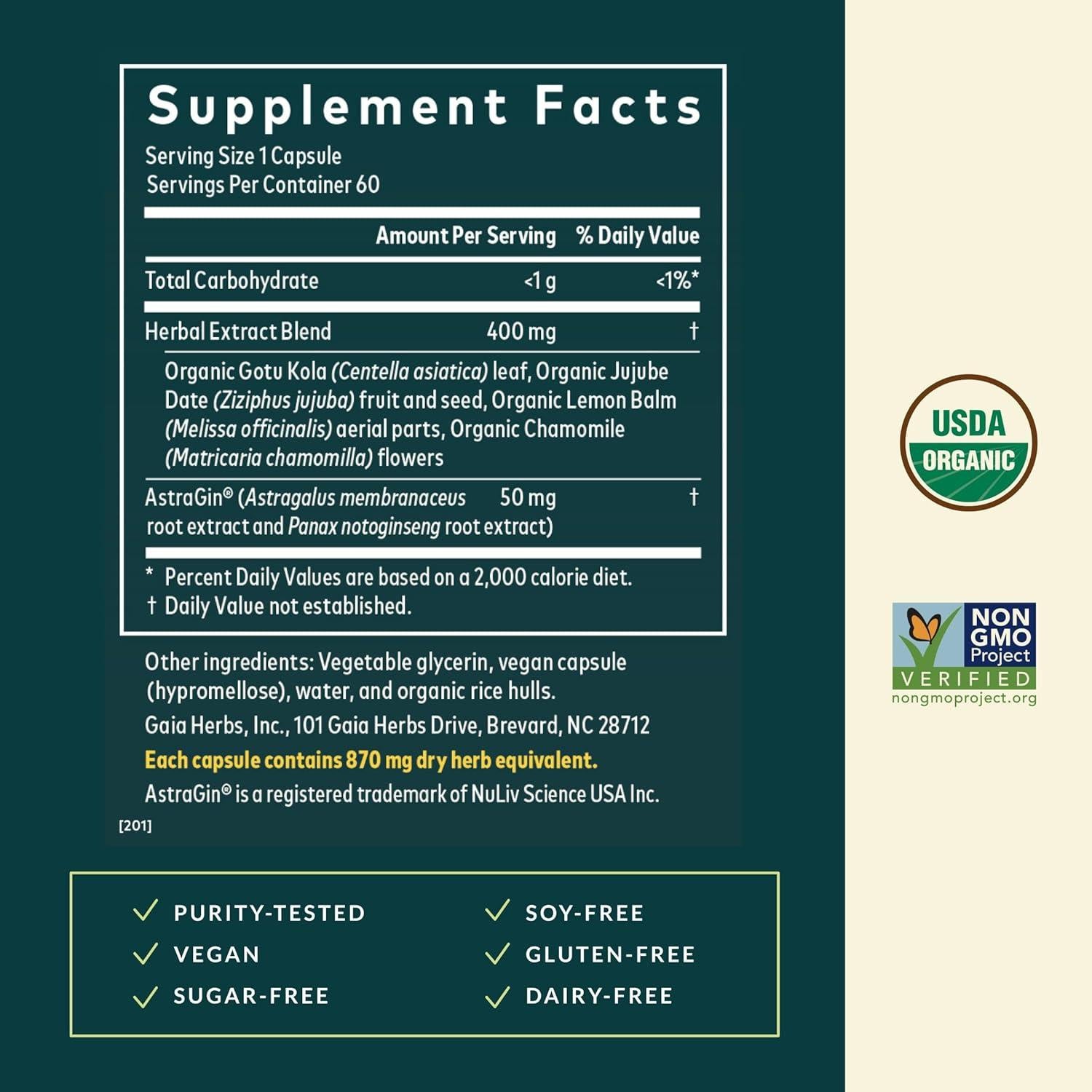 Suplemento Digestivo Gaia Herbs Revitalización Intestinal 60 Cápsulas Veganas