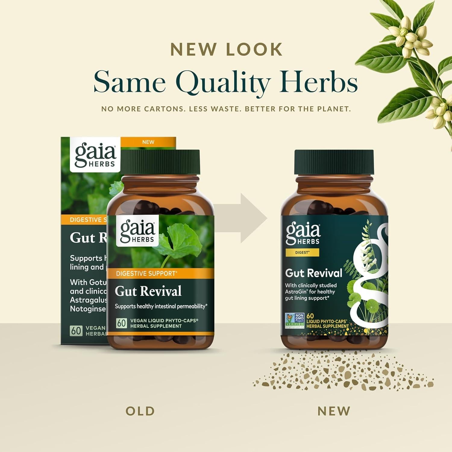 Suplemento Digestivo Gaia Herbs Revitalización Intestinal 60 Cápsulas Veganas