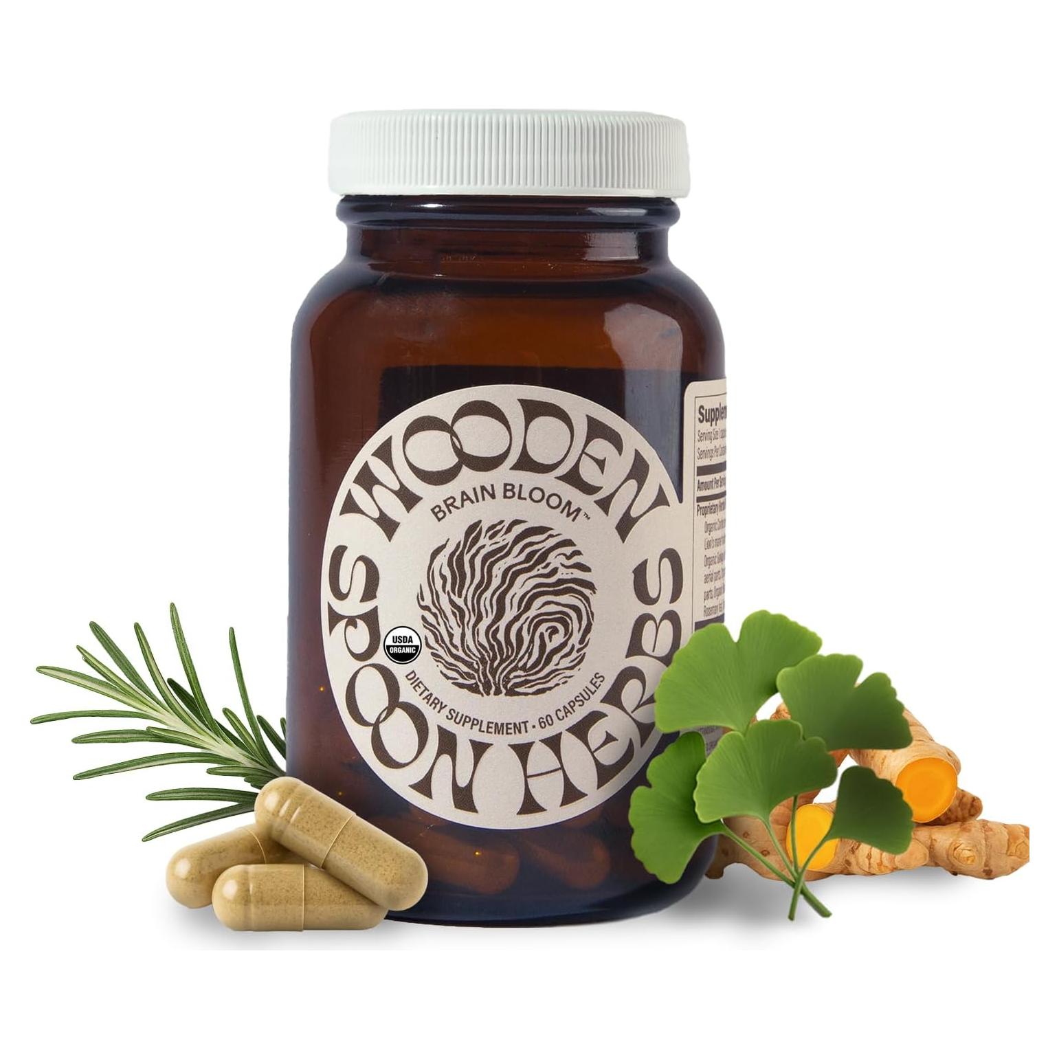 Suplemento Cerebral Orgánico Brain Bloom 60 Cápsulas - Memoria y Concentración