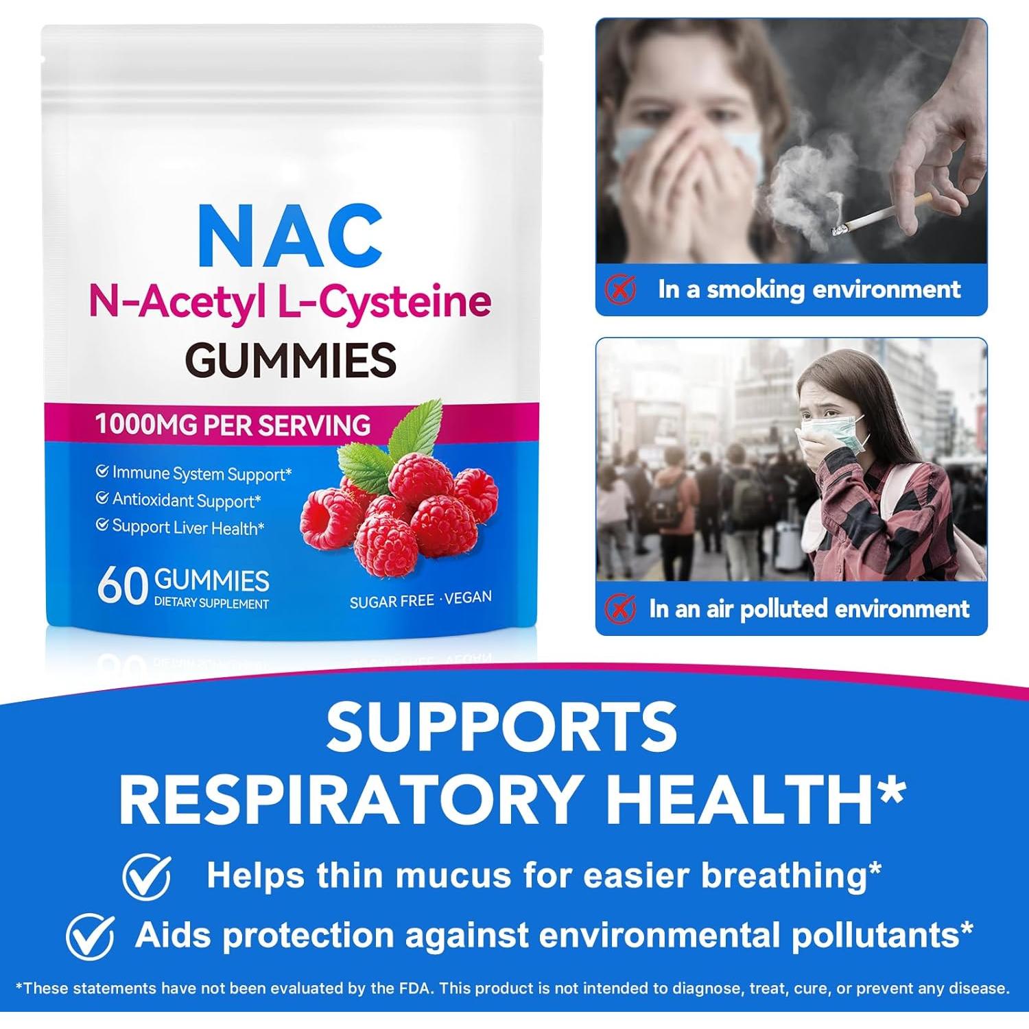 Gomitas de NAC 1000mg DaiaSns - Suplemento Antioxidante Sabor Fresa